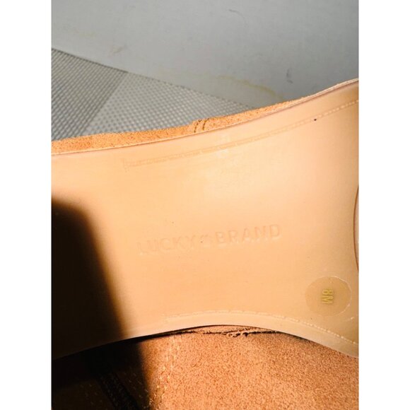 Lucky Brand Pellyon Suede Ankle Boot Stacked Block Heel Side Zipper 8 Retro Boho - Picture 11 of 14